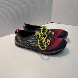 Women Merrel Ascend Glove Minimal Trail Running Shoe 9.5 Pink/Charcoal